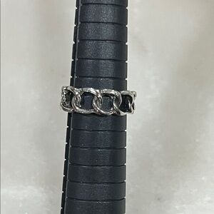 Elegant Silver Chain Open Link Ring